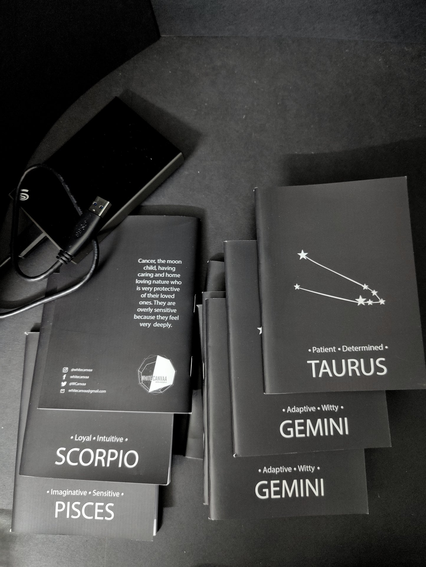 Zodiac Black notebook I Travel notebook I Scratch Sale