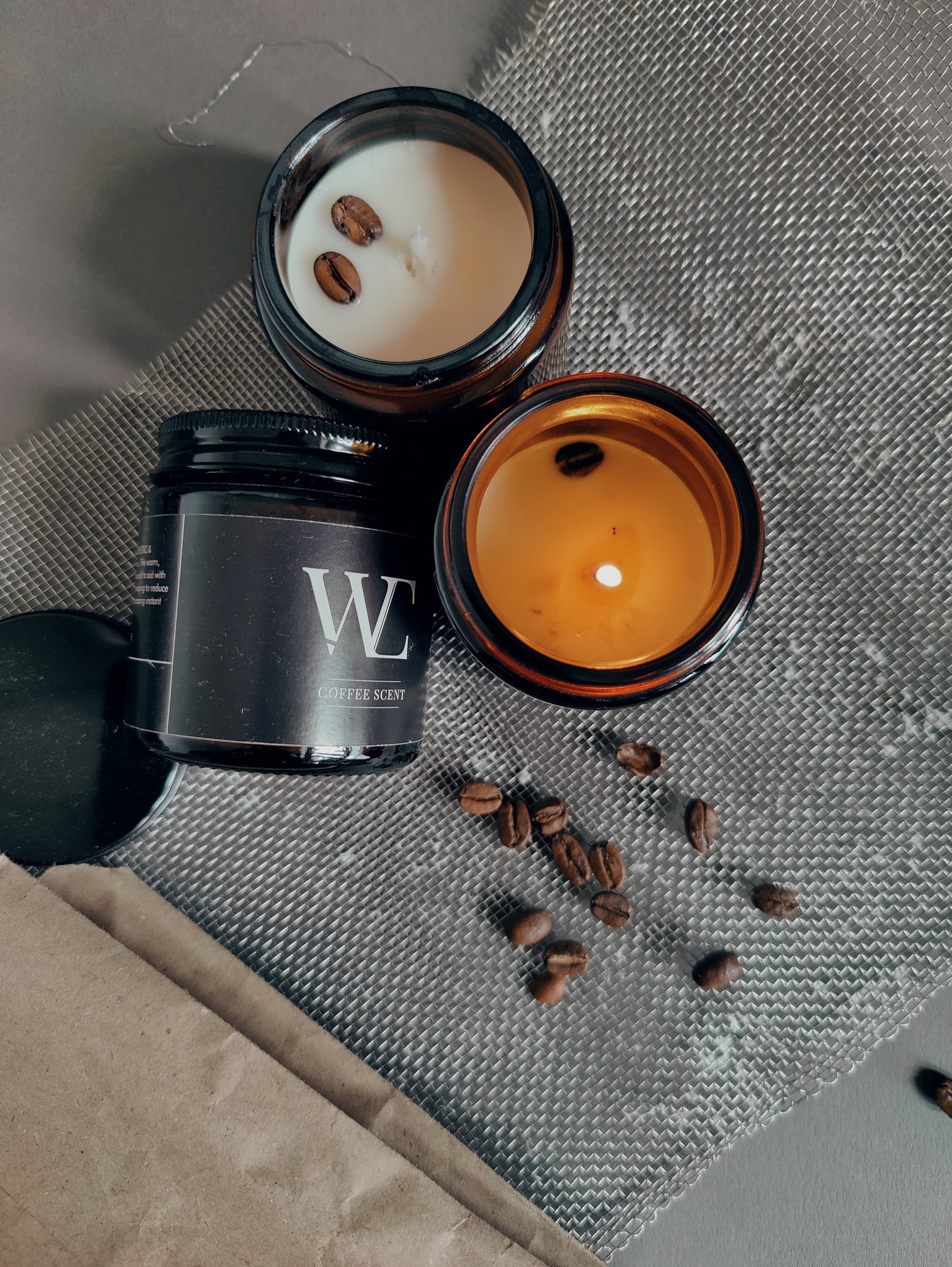 Coffee scent soy jar candle I Vegan candle