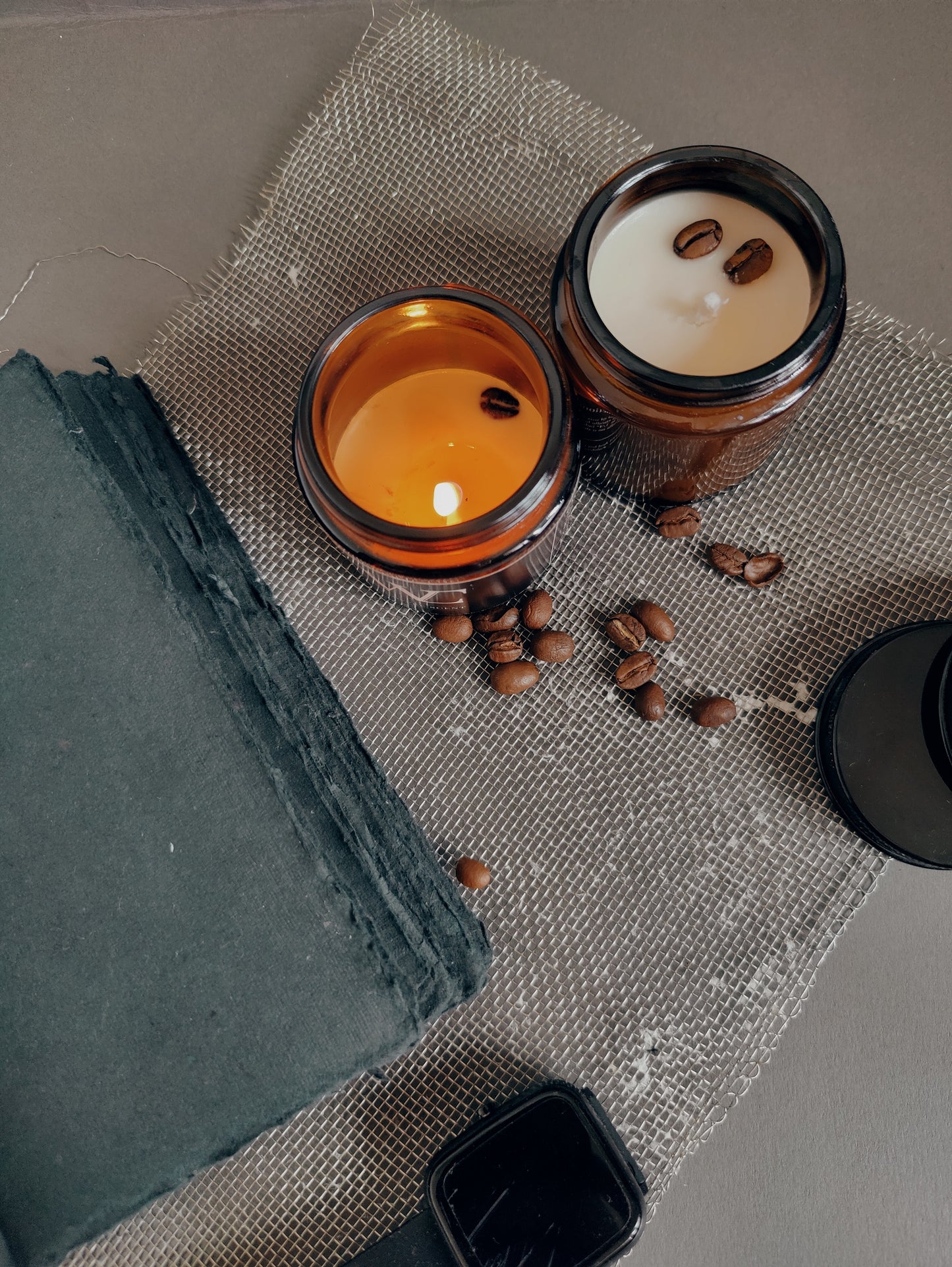 Coffee scent soy jar candle I Vegan candle