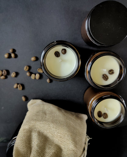 Coffee scent soy jar candle I Vegan candle